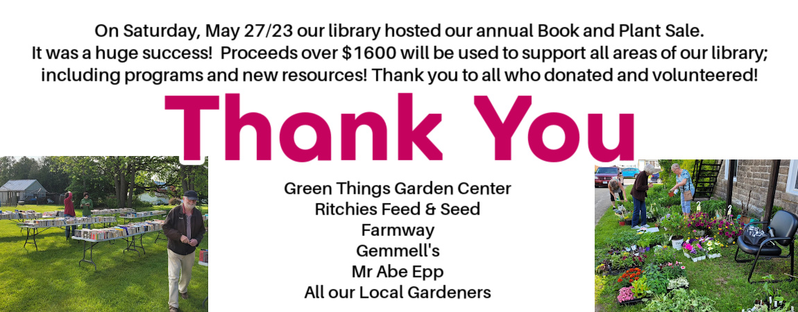 May 27, 2023 Book & Plant Sale THANK YOU 2